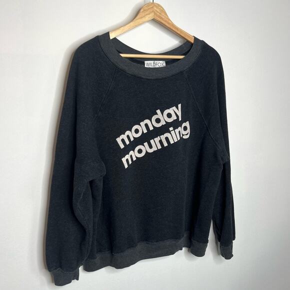 Wildfox Monday Mourning Crewneck Pullover Sweater - Picture 3 of 5